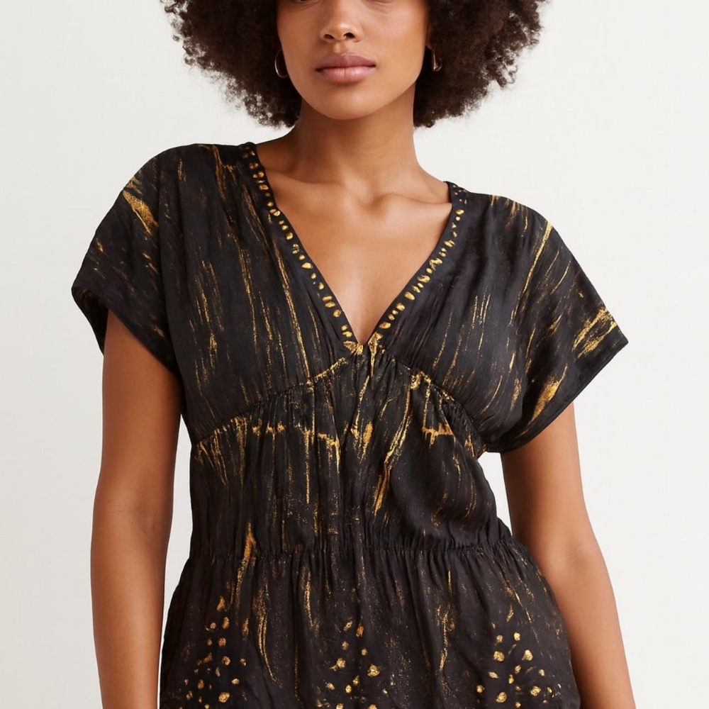 Windsor Black and Gold Studded Blouse